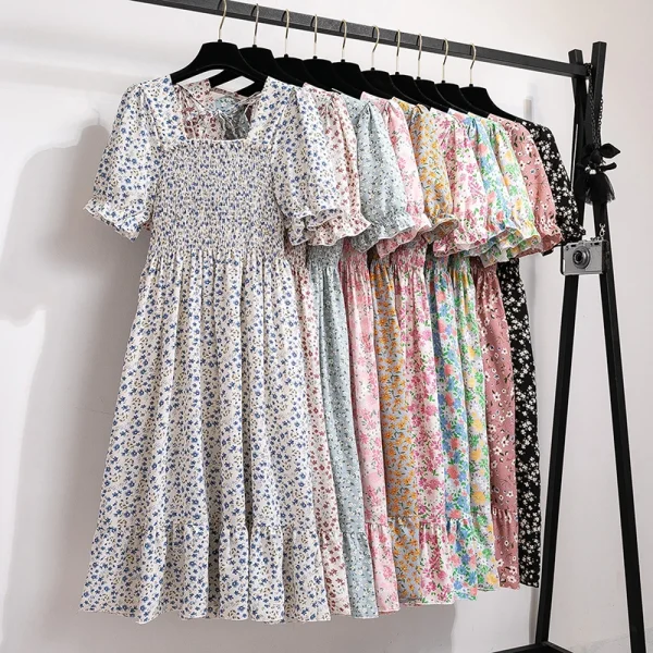 Summer Pleated Women Chiffon Dress