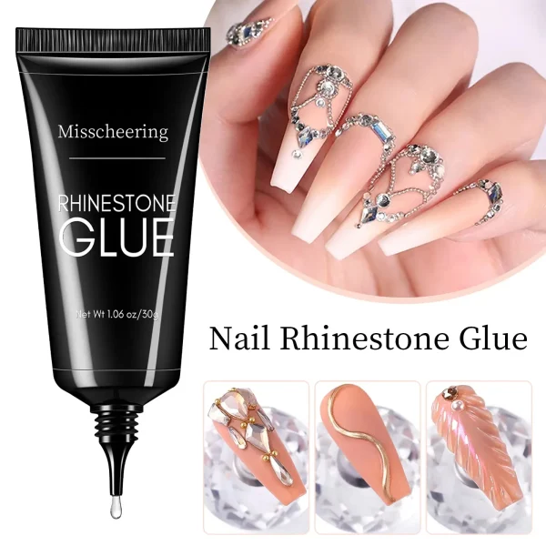 30g Nail Rhinestone Glue for Nails Super Strong Gel