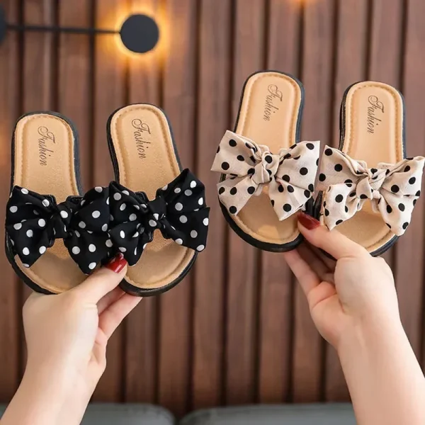 New Bow Flats Open Toe Slide Sandals Non-slip