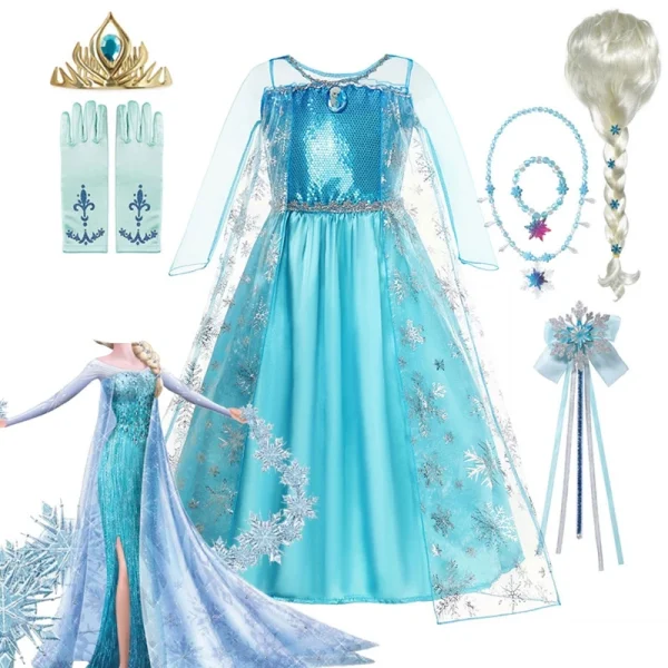 Girls Snow Queen Elsa Kids Costumes for Girl