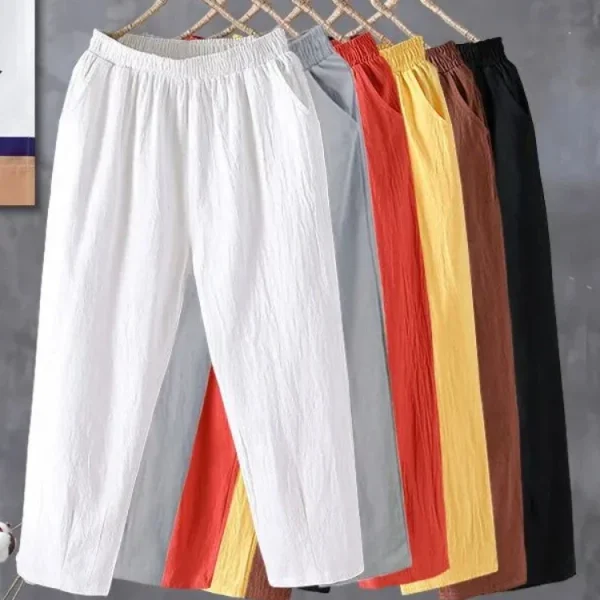 2024 Fashion Woman Pants Casual Cotton Linen